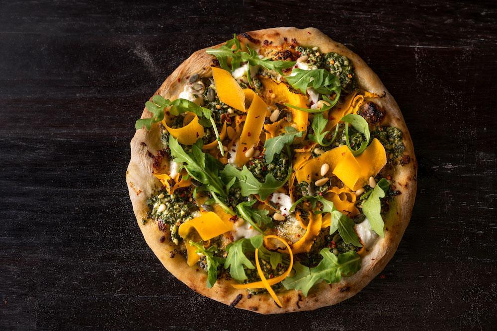 Butternut Squash, Pesto & Burrata Pizza