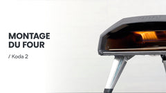Koda 2 pizza oven with 'Montage du Four' text on a white background