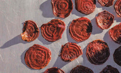 Beetroot baked on parchment paper