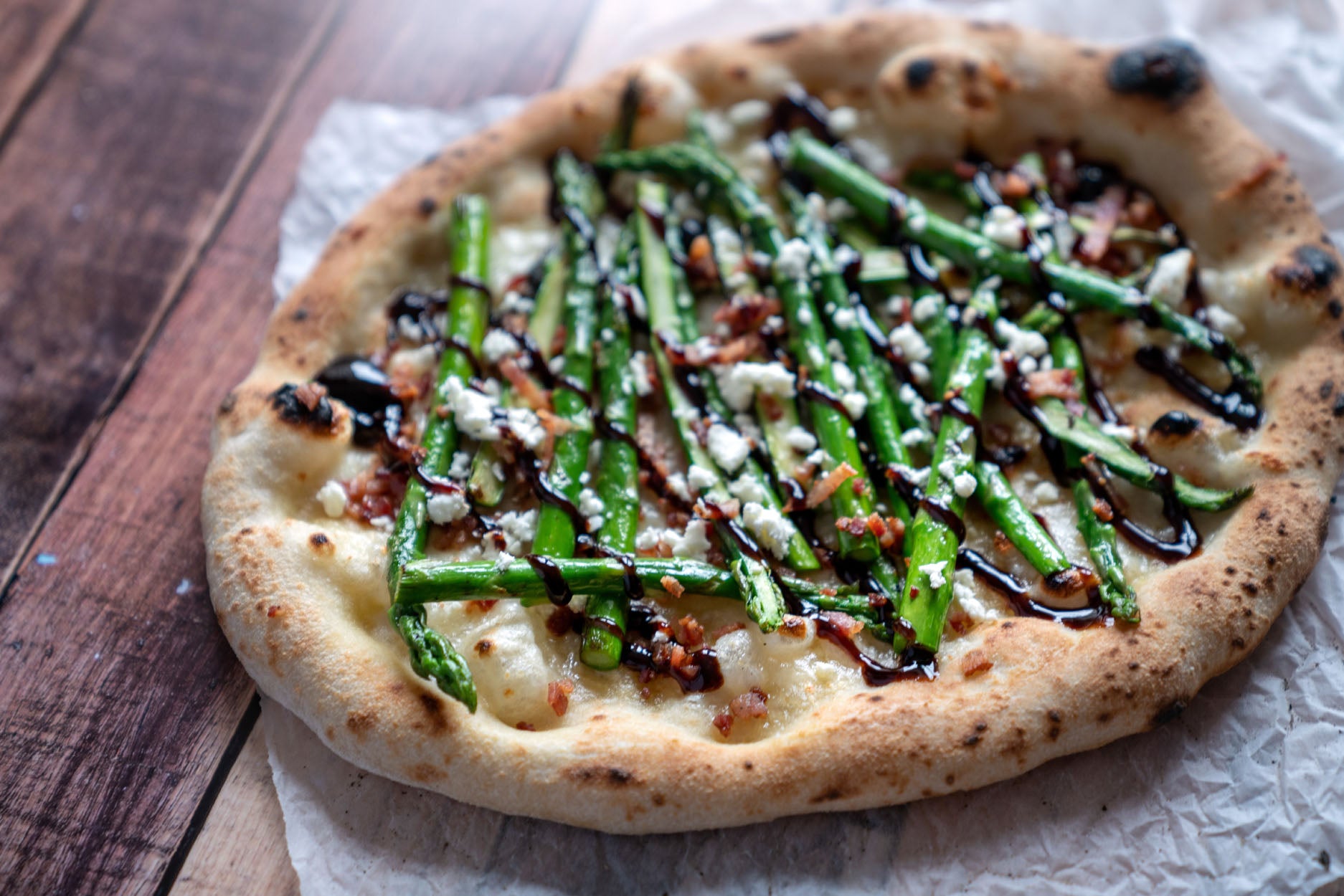 Asparagus, Feta, and Bacon Pizza Recipe — Ooni Europe