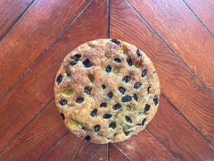 Cast-Iron dimpled Fougasse with Kumquats and Olives