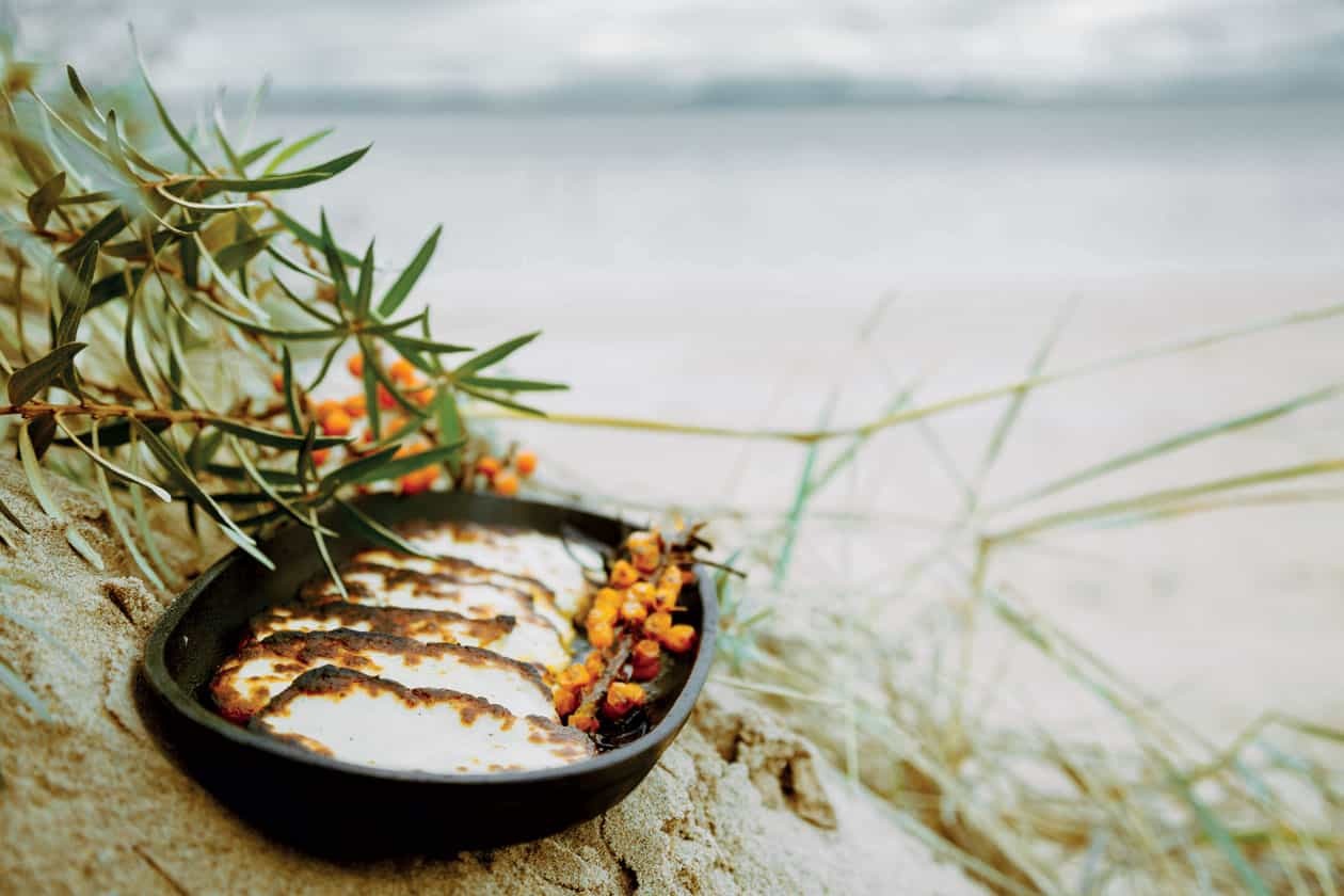 Grilled Halloumi with Sea Buckthorn Recipe — Ooni Europe