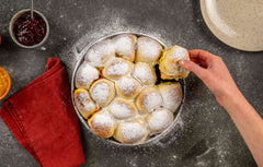 Jam-Stuffed “Doughnuts” Cooked in Cast Iron