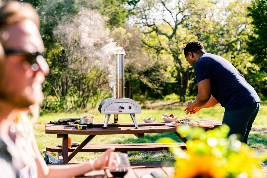 back garden cook-out with an Ooni pizza oven