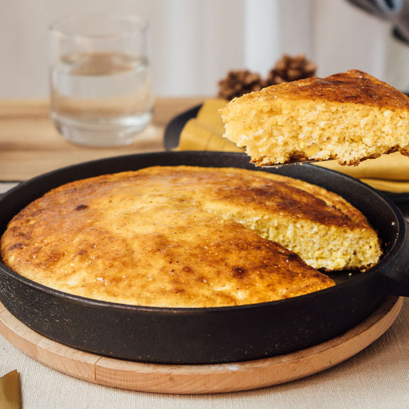 Skillet Brown Butter Cornbread with Miso Maple Butter Recipe