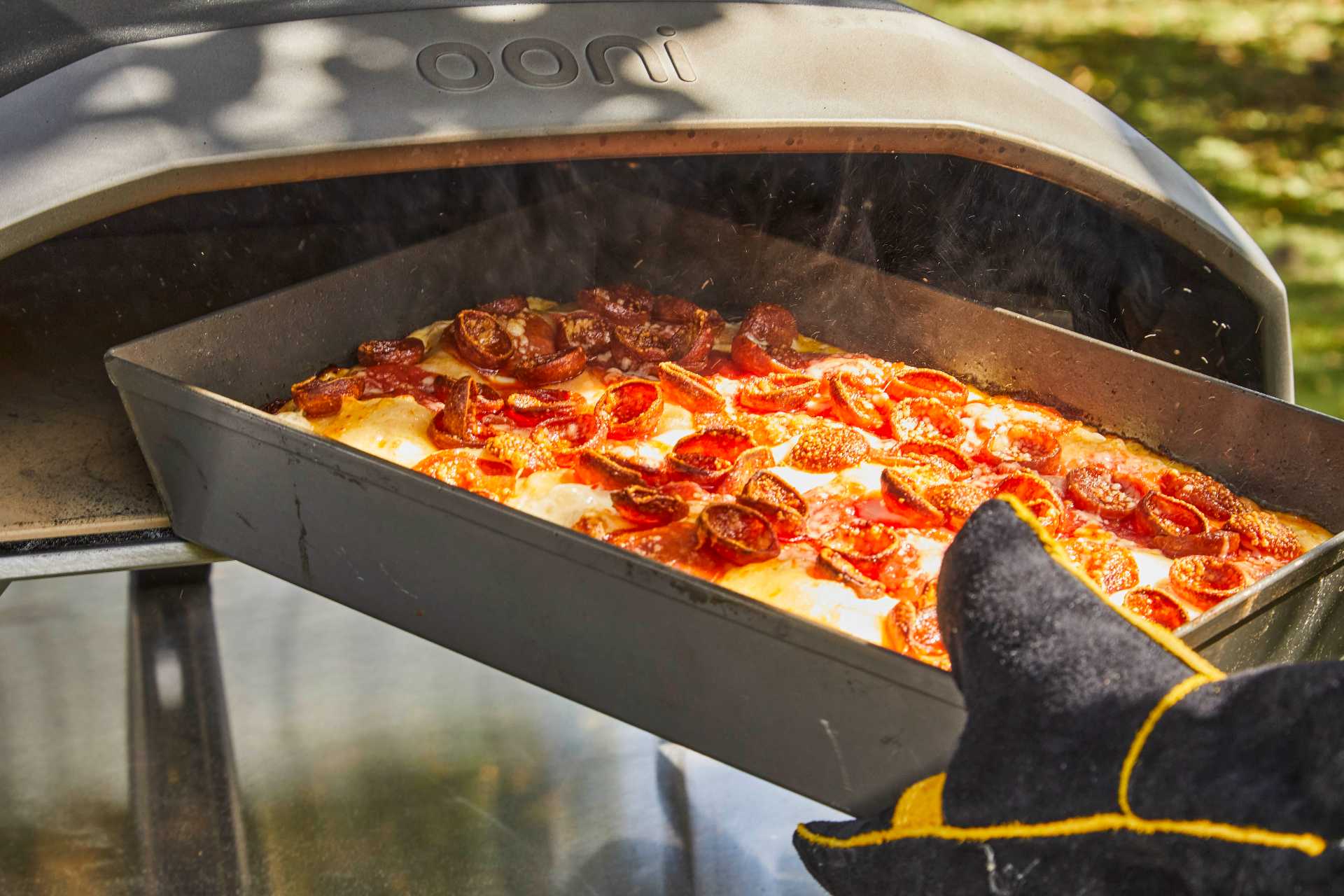 Overloaded Pepperoni Detroit-style Pizza — Ooni Europe