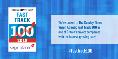 We’re in the Sunday Times Virgin Atlantic Fast Track 100!