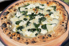 Real Clever Food’s Four Cheese White Pizza with Garlic-Sautéed Spinach