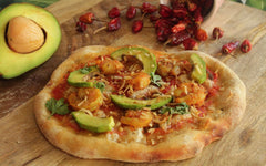 Avocado, Coconut & Goan-style Prawns Pizza