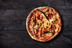 Salami, Green Chilli & Olive Pizza