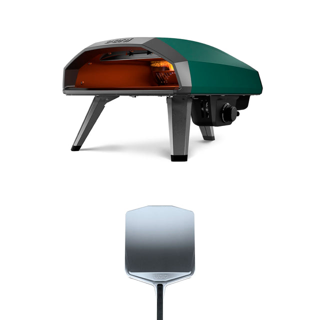Koda 2 pizza oven and metal pizza peel bundle in the highland green colour variant  #variant-3