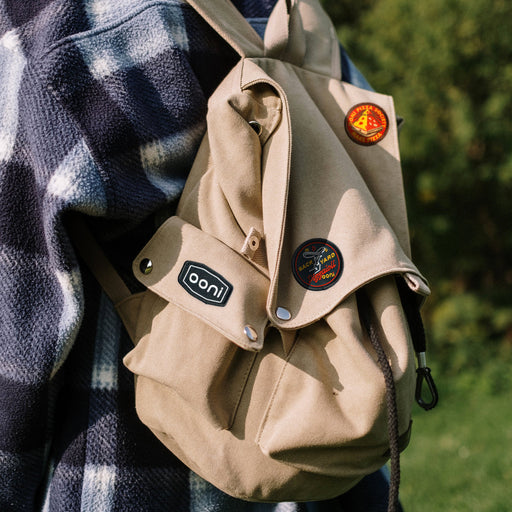 Ooni Pizzaioli Patch on a backpack